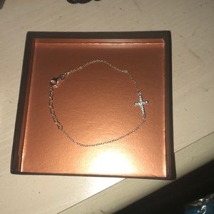 Silver cross bracelet
